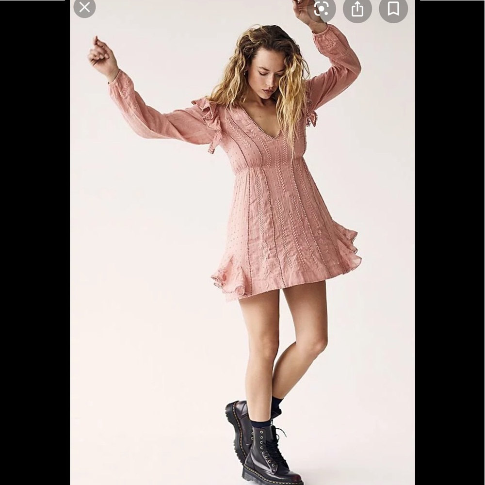 Free People Isabella Mini Dress in Desert Rose